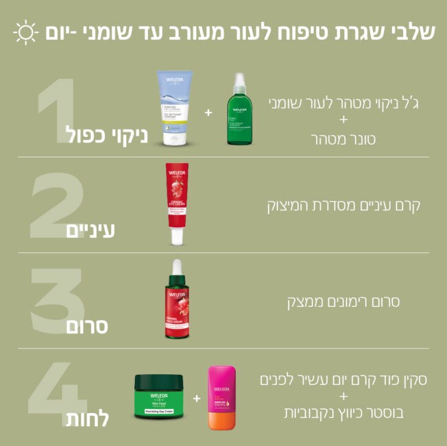 שגרת טיפוח לבוקר לעור צעיר מעורב עד שומני