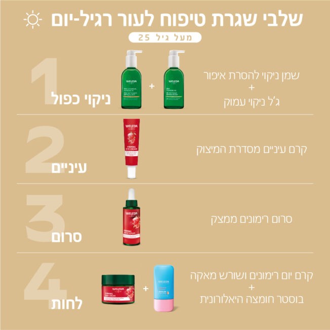 שגרת טיפוח לבוקר לעור רגיל בוגר