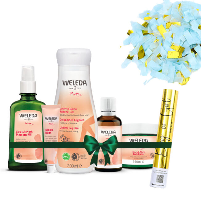 מארז הריון מלא עם קונפטי כחול לחשיפת מין העובר