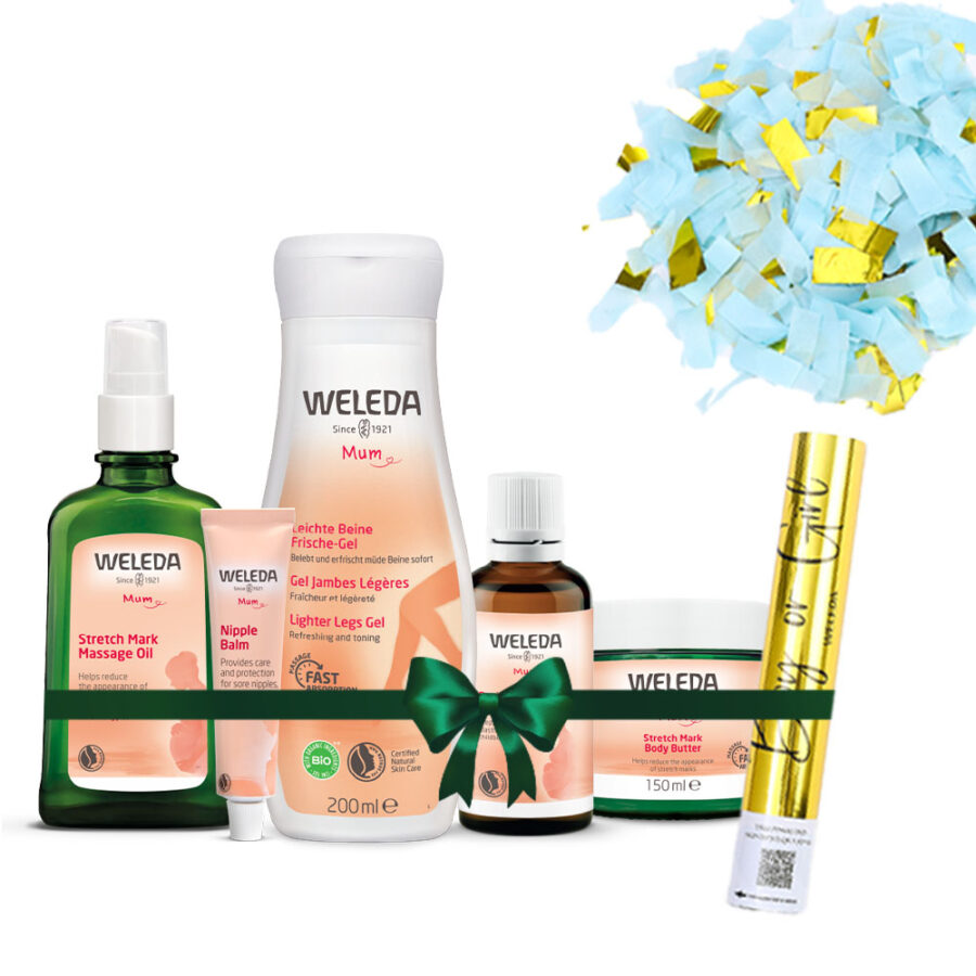 מארז הריון מלא עם קונפטי כחול לחשיפת מין העובר