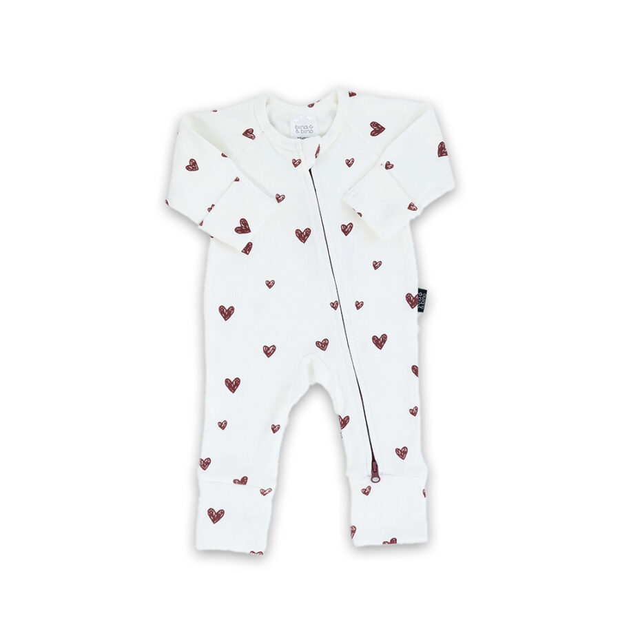 אוברול פוטר רוכסן דו כיווני – דגם לבבות