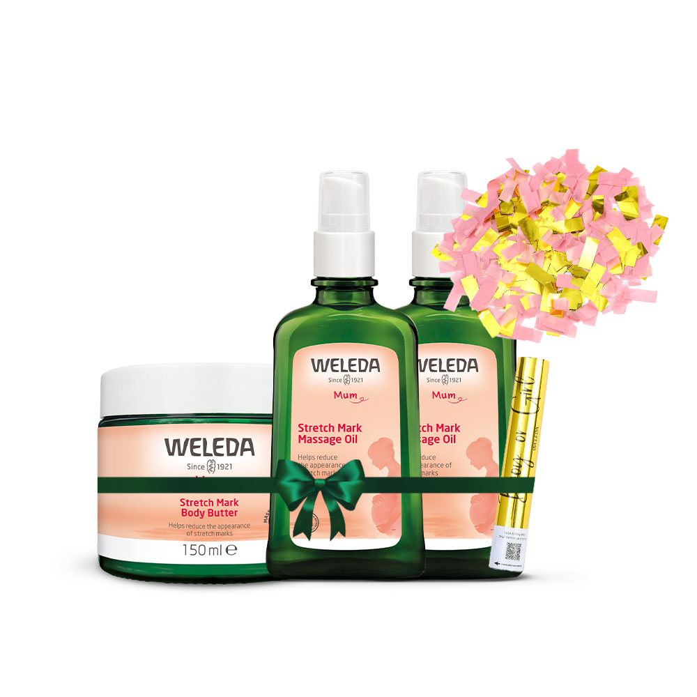 מארז סימני מתיחה בדגש על שמן הריון ורוד